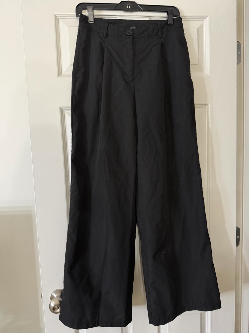 SHEIN Black Wide-Leg High-Rise Trousers